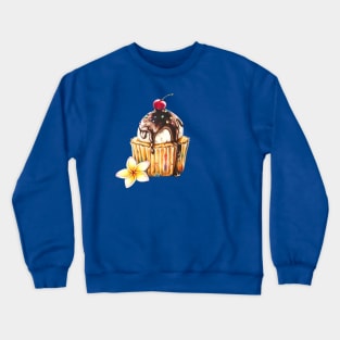 Ice Cream Cupcake with a Cherry on Top Crewneck Sweatshirt